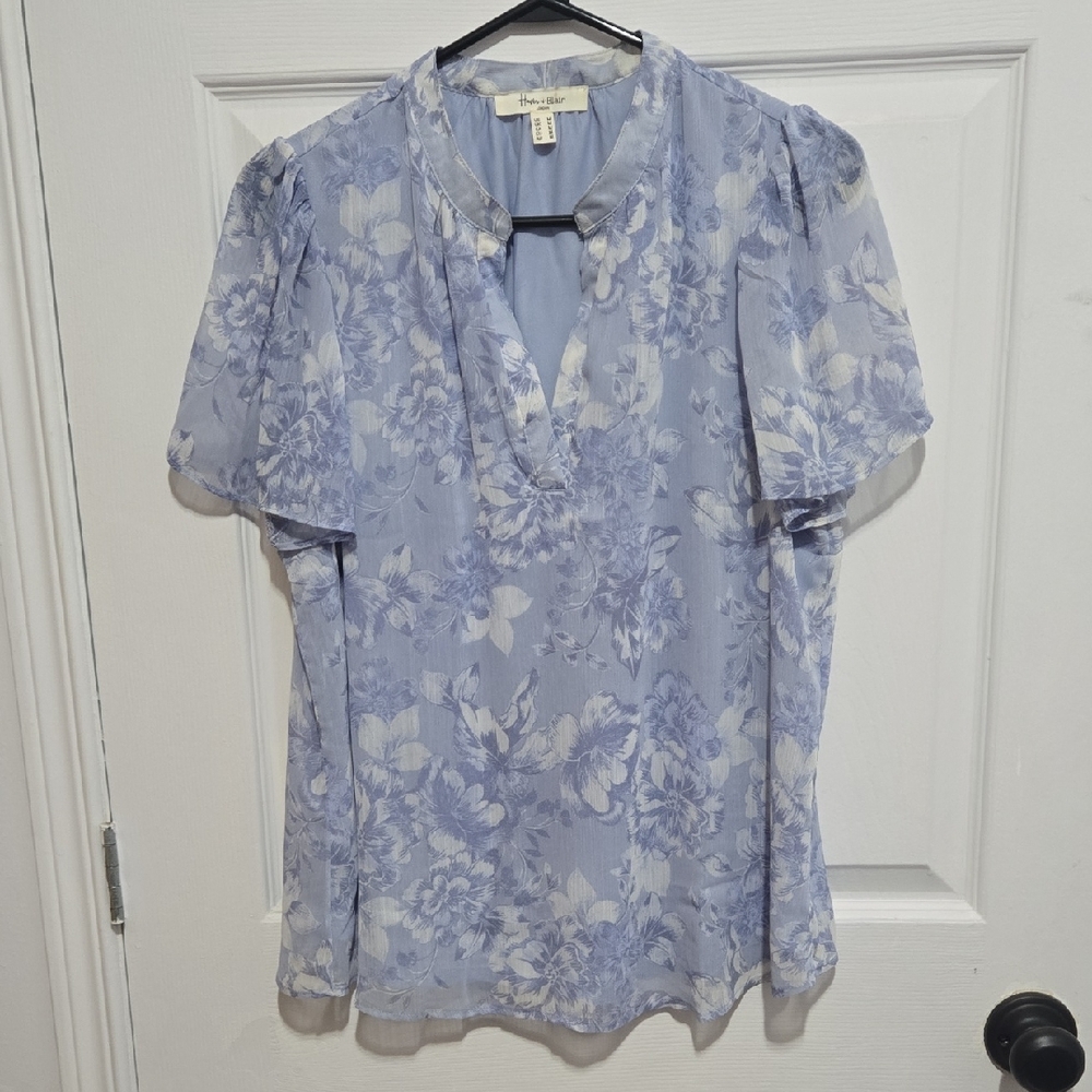 Light Blue Floral Blouse